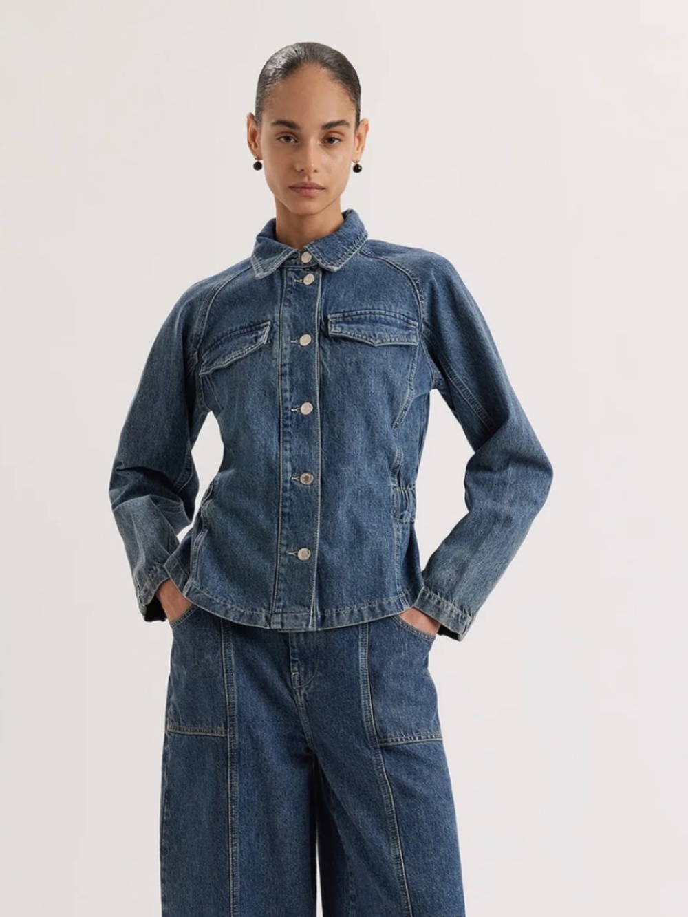 Merlette RHEA Jacket - Mid-Blue Wash - Picture 5 of 5